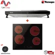 (Tecno) Standard Range Hood 60 cm TNP HDS 6048 DG + Built-in 4 Burner Electric Ceramic Cooktop TNP VT 4060 MN Free Carbon Filter image 1