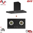 (Eve) Wall-Mounted Range Hood HC-SHADOW-90 PLUS + 2-Burner Gas Stove Built-in SMART III Free 1.5m Air Duct image 1