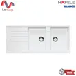 (Hafele) BLANCO SILGRANIT™ 2-Bowl Kitchen Sink with Drainboard, Model ZIA 8 S, White (495.39.039) image 1