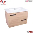 (Hafele) Washbasin with Counter Cabinet, Titanium Coloured Handle (495.16.118) image 1