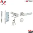(Hafele) Magnetic Lever Handle Set (Entrance Model) B (Aluminium) Nickel Matt Satin (489.11.137) image 1