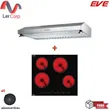 (EVE) Standard Range Hood HF-HSM102AT-90 + 4-Burner Ceramic Electric Cooktop HB60-4VC/TC with Free Carbon Filter image 1