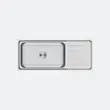 (EVE) Stainless Steel Single Bowl Sink with Drainboard HUDSON 1200/500 image 1
