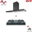 (EVE) Wall-Mounted Range Hood HC-SHADOW-90 PLUS + 2-Burner Tabletop Gas Stove GS70-2RR/3DG with Free 1.5m Ducting image 1