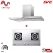 (Eve) Wall-Mounted Range Hood HC-STEELPRO-90 + Built-in Gas Stove Model BLAZE 2S Free 1.5m Duct Pipe image 1