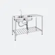 ALTON 1200/500 Stainless Steel Kitchen Sink with Stand, 2 Bowls, 1 Drainboard, Free Othello Faucet image 1