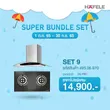 (Hafele) Range Hood + Gas Cooktop Set (495.06.970) Free 1.5m Duct Hose image 1