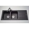 2-Bowl 1-Drainboard Synthetic Granite Sink Black Model MOS21BL image 1