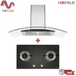 (HAFELE) Gas Cooker Series 3 PHOENIX + Wall-mounted Standard Range Hood Series BRISA (495.07.124) image 1