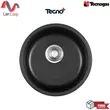 (Tecno) Granite Kitchen Sink 1 Round Bowl Built-in Tecnoplus Model TNP 4418 BLACK Size 44 cm. Depth 18 cm. image 1
