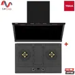 (Teka) Wall-Mounted Range Hood Model DVW 97560 C 90 cm + 2-Burner Built-in Gas Cooktop Model GTI 78 2G AI AL TRB 78 cm image 1
