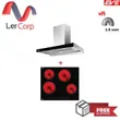Wall-Mounted Range Hood Model HC-HEE35C-60 + 4-Burner Ceramic Electric Cooktop Model HB60-4VCTC Free 1.5M Duct Pipe image 1