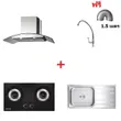 (EVE) ARC-90 PLUS Range Hood + SMART II Gas Cooktop + EGO 1000/500 Sink + Free Faucet & 1.5 m Air Duct image 1