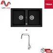 (TEKA) Synthetic Granite Top-mounted Kitchen Sink 2-bowl Stone 90 B-TG 2B AUTO + SKT Water Tap image 1