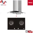 (TEKA) Wall-Mounted Glass Wing Range Hood NCW 90T 30 + Gas Cooktop G 73 2G AI AL image 1