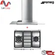 (Smeg) Wall-Mounted Range Hood Model KSEV97X2 + Gas Cooktop Model SRV572XG image 1