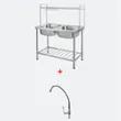 (EVE) 2-Bowl Kitchen Sink with Stand and Dish Rack NOAH 1000/500 Free Othello Cold Water Tap image 1