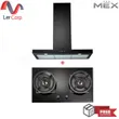 (MEX) Gas Cooktop Tempered Glass Base 78 cm 2 Burners Model V7828MHR + Box-Type Baffle Filter Range Hood 90 cm 400 Watts Model K633B90 image 1