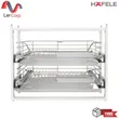 (Hafele) Wire Basket and Frame Set for Concrete Kitchen Cabinets with Double Doors, Including 2 Inverted Dish Baskets (495.34.352) image 1
