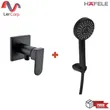 (Hafele) Single Lever Shower Tap, Wall Installation KAPPA + 3-Level Adjustable Hand Shower, Black Matt (485.60.212+495.60.629) image 1