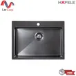 (Hafele) Top Mount Single Bowl Kitchen Sink Armor Series Black Titanium Nano (495.39.471) image 1