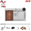 (Eve) KUBE 860/510 Stainless Steel Kitchen Sink with Free Faucet and Accessories image 1