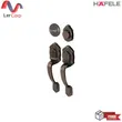 (Hafele) Zinc Alloy Door Handle with Lock System, Standard Model Type A (Dummy Handle) Antique Copper Color (489.94.321) image 1
