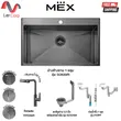 (MEX) Single Bowl Kitchen Sink 82 x 50 cm Stainless Steel AISI 304 Model SC82GM with Free Mixer Tap TFP03GM and Sink Accessories Kit image 1