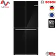 (Bosch) 4-Door Refrigerator 19Q Inverter Series 4 Black Glass Model KMC85LBEA image 1