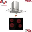 (TEKA) Ceramic Cooktop 4 Burners 60 cm VE 4 + Glass Wing Pyramid Extractor Hood 90 cm DGF 90 image 1
