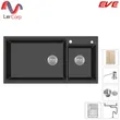 (Eve) Granite Sink Black Kitchen Sink CRESTSTONE 980/490 BLACK with Free Wooden Cutting Board, Soap Dispenser and More image 1