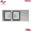 (Teka) Undermount Kitchen Sink 2 Bowls 1 Drainboard TG 120 2B1D image 1