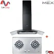 (Mex) Curved Glass Range Hood Model MC390BV + Stainless Steel Gas Cooktop Model MS3732 image 1