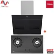 (Teka) Range Hood Model LVT 90 + 2-Burner Glass Built-in Gas Cooktop Model GQ 73 AI AL EN BK (E2) image 1