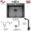 (MEX) ซิงค์ล้างจานแบบฝังสแควร์ 1 หลุม รุ่น SC60GM ฟรี ก๊อกน้ำเย็น รูปที่ 1