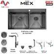 (MEX) ซิงค์ล้างจานแบบฝังสแควร์ 2 หลุม รุ่น SC872GM พร้อมก๊อกผสมร้อน-เย็น TFP03GM รูปที่ 1