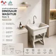 (Dinosaur) อ่างล้างจานขาตั้ง หินควอตซ์ 1 หลุม 1 ที่พัก DINOSAUR WASHTUB ขนาด 80X60X23ซม. สี Off White รูปที่ 1