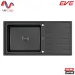 (Eve) ซิงค์ล้างจานสแตนเลส 1 หลุม พร้อมที่พักจาน 100 x 50 ซม. สีดำด้าน Matte Black รุ่น CAVIAR 1000/500 แถมฟรี ก๊อกน้ำ รูปที่ 1