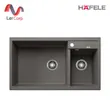 (Hafele) ซิงค์ฝัง 2 หลุม หินแกรนิตสังเคราะห์ เคลือบ Hygienic Plus สีเทา (495.39.576) รูปที่ 1