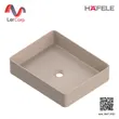 (Hafele) อ่างล้างหน้าวางบนเคาน์เตอร์ ทรงสี่เหลี่ยม สีเบจด้าน (588.82.255) รูปที่ 1
