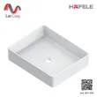 (Hafele) อ่างล้างหน้าวางบนเคาน์เตอร์ ทรงสี่เหลี่ยม สีขาวด้าน (588.82.253) รูปที่ 1