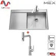 (MEX) Drop-in Single Bowl Sink MEX Model SCS861 with Hot and Cold Water Mixer Faucet TFP03S image 1