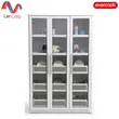 (evercook) Aluminum Dish Cabinet White and Gray Fabric Pattern 120x189 cm Dura-Pod Cupboard 10 (Pre-assembled) image 1