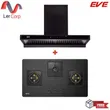 (EVE) เครื่องดูดควันติดผนัง HC-MAXIMUS-90 + เตาแก๊ส 3 หัว แบบฝัง ฐานกระจกนิรภัย HB78-3BBTA/BG รูปที่ 1