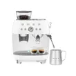 (Smeg) Espresso Machine with Built-in Grinder, White, Model EGF03WHEU image 2