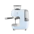 (Smeg) Espresso Machine with Built-in Coffee Grinder Blue EGF03PBEU image 4