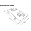 (Eve) 2-Burner Gas Cooktop, Tabletop Gas Stove with Gas and Infrared Burner Mix HP70-1IR1BB/MSE image 3