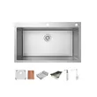 (Hafele) Maria Series Top Mount Kitchen Sink with Free Faucet (495.39.603) image 2