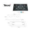(Tecno) Wall-Mounted Range Hood 90 cm TNS EHP 90 GS + 3-Burner Built-in Gas Cooktop 73 cm TNS HB 3073 GB Free 1.5 m Ducting image 6