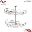 (Hafele) 180° Semi-Circular Corner Revolving Basket Set, 2-Tier Steel Chrome (495.37.030) image 3